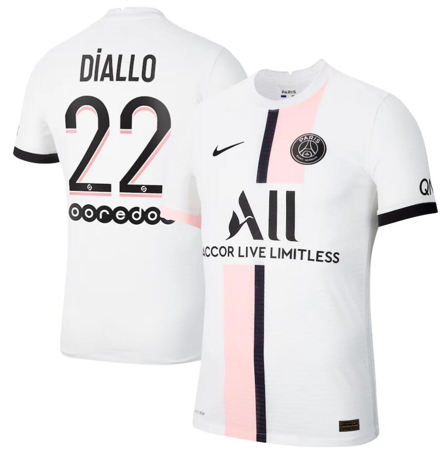 2021/22 Maillot PSG Extérieur Away Kit Soccer Jersey with Diallo 22 printing